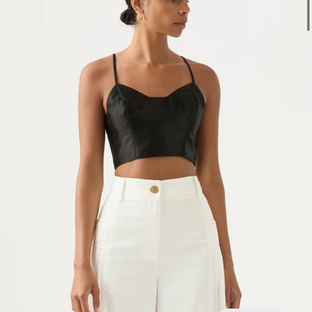 Aje ROWENA PANELLED BRALETTE black top